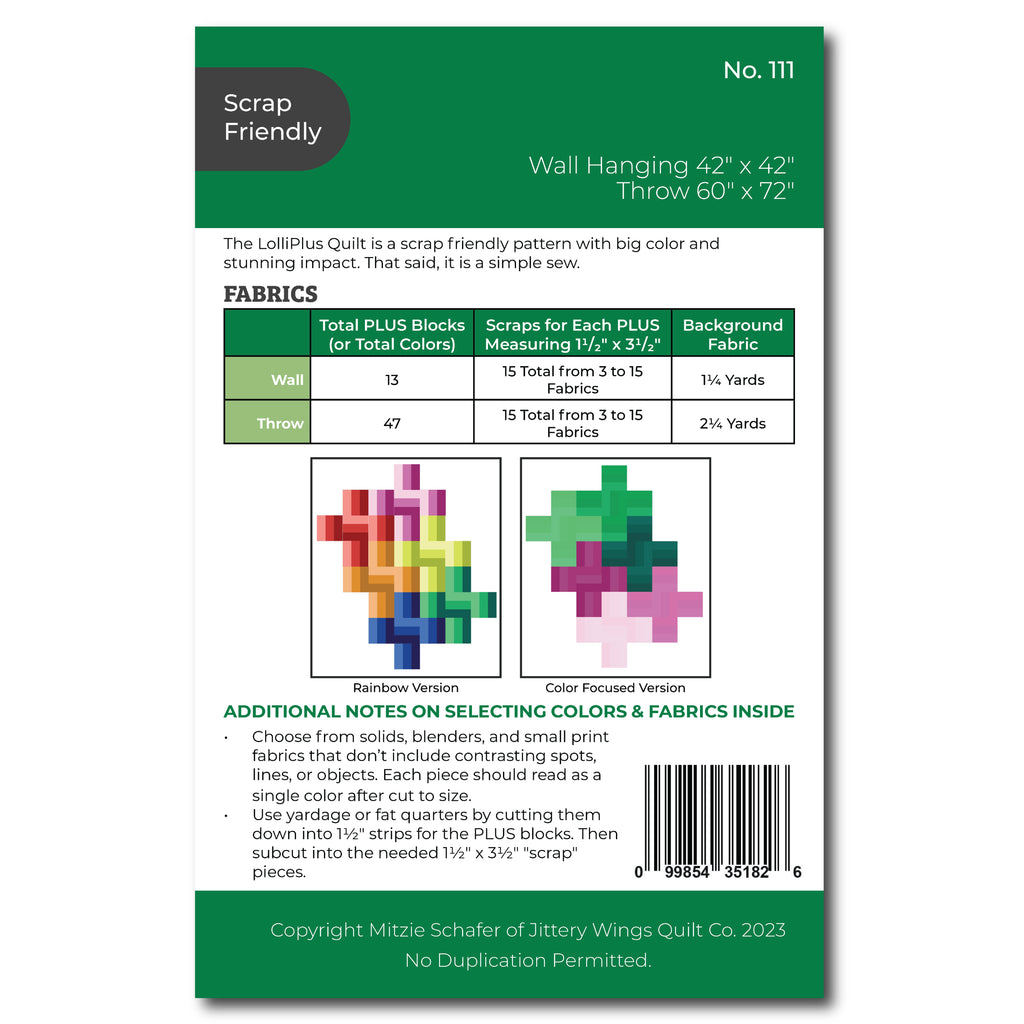 Lolliplus Quilt Pattern - Printed Version