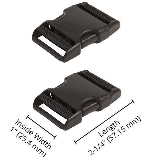 Side Release Buckle 1" Black 2ct Patterns By Annie