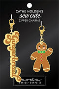 Gingerbread Man Zip Pull 2 ct