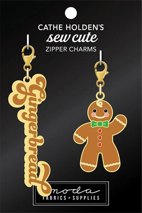 Gingerbread Man Zip Pull 2 ct