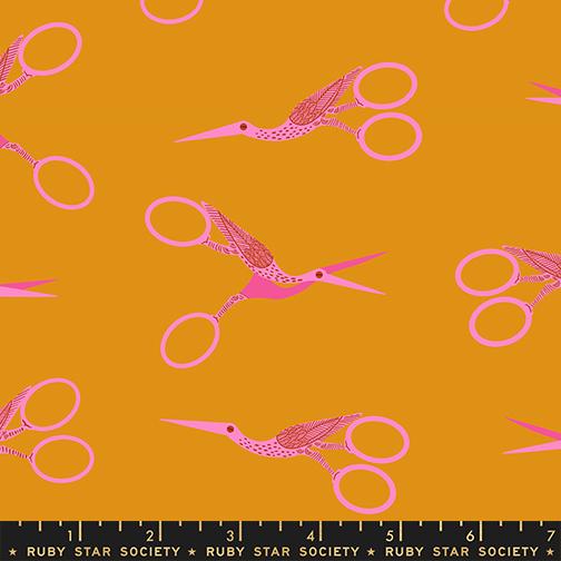 1 800 Notion Stork Scissors Honey by Ruby Star Society (1/2 Yard Cuts)