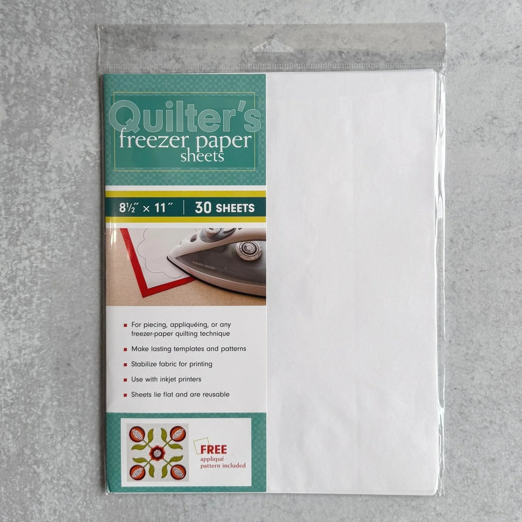 Quilters Freezer Paper Sheets 20107 (8.5"x11") 30 Sheets per pack