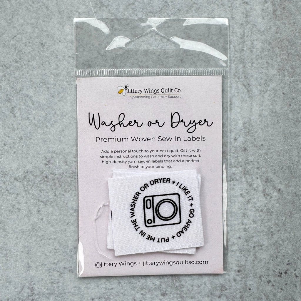 Quilt Labels: Washer or Dryer Premium Woven Sew In Labels (3 Count)