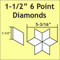 EPP 6 Point Diamond 1 1/2" 75pcs Paper Pieces#1