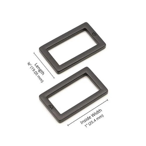 Rectangle Ring Flat 1" Black 2ct Patterns By Annie
