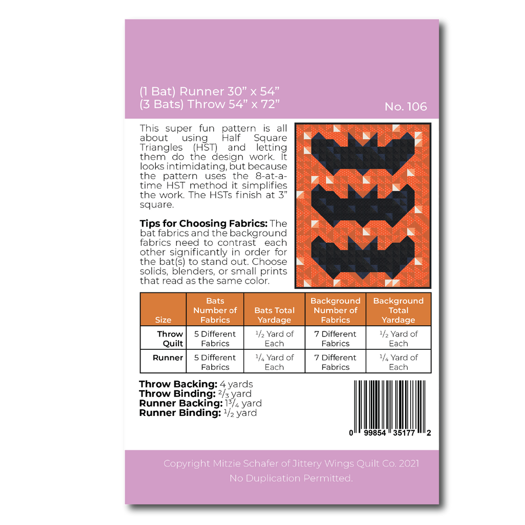 Battastic Quilt Pattern - Wholesale ONLY