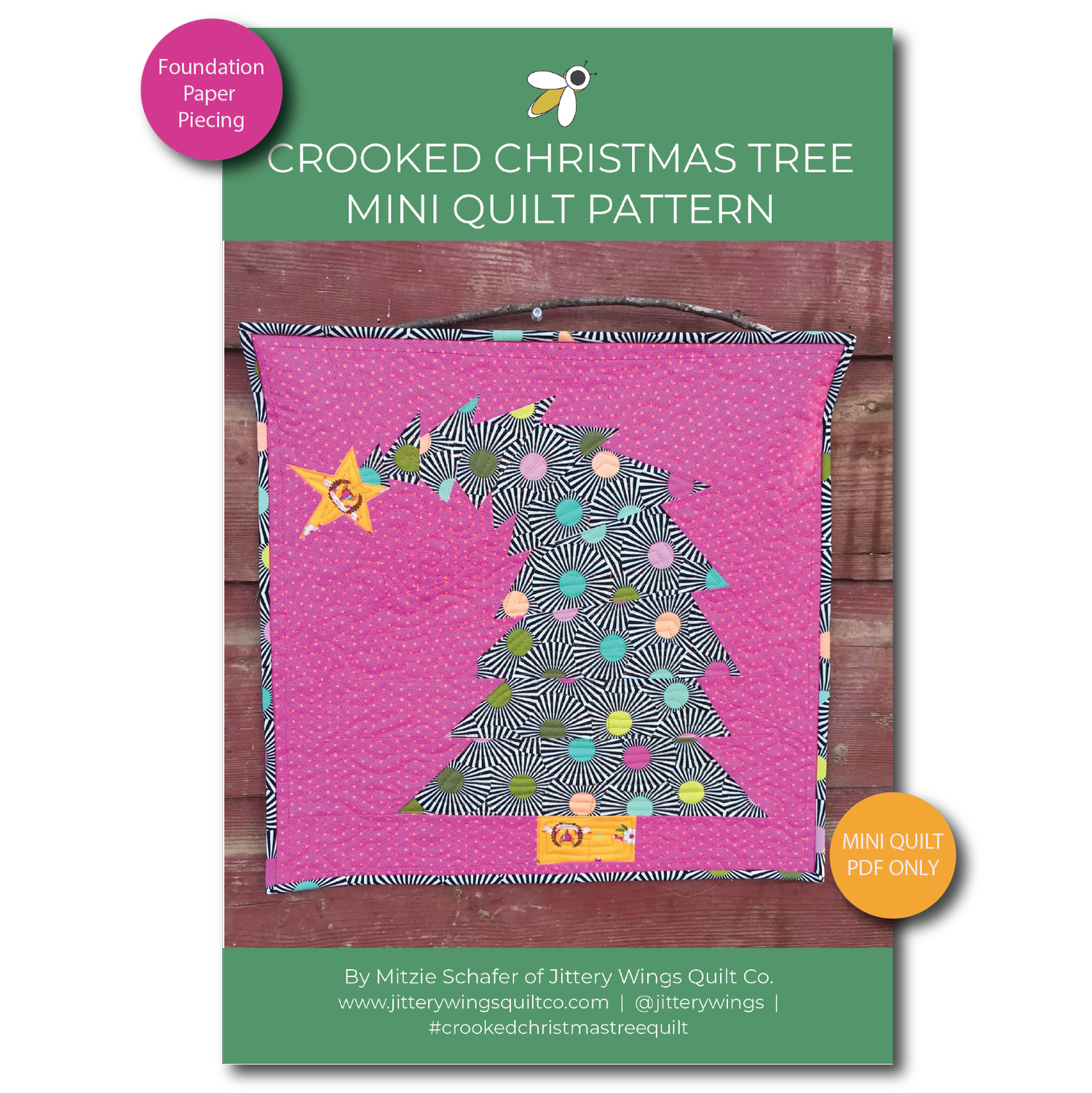 Crooked Christmas Tree Mini Quilt Pattern - PDF Download